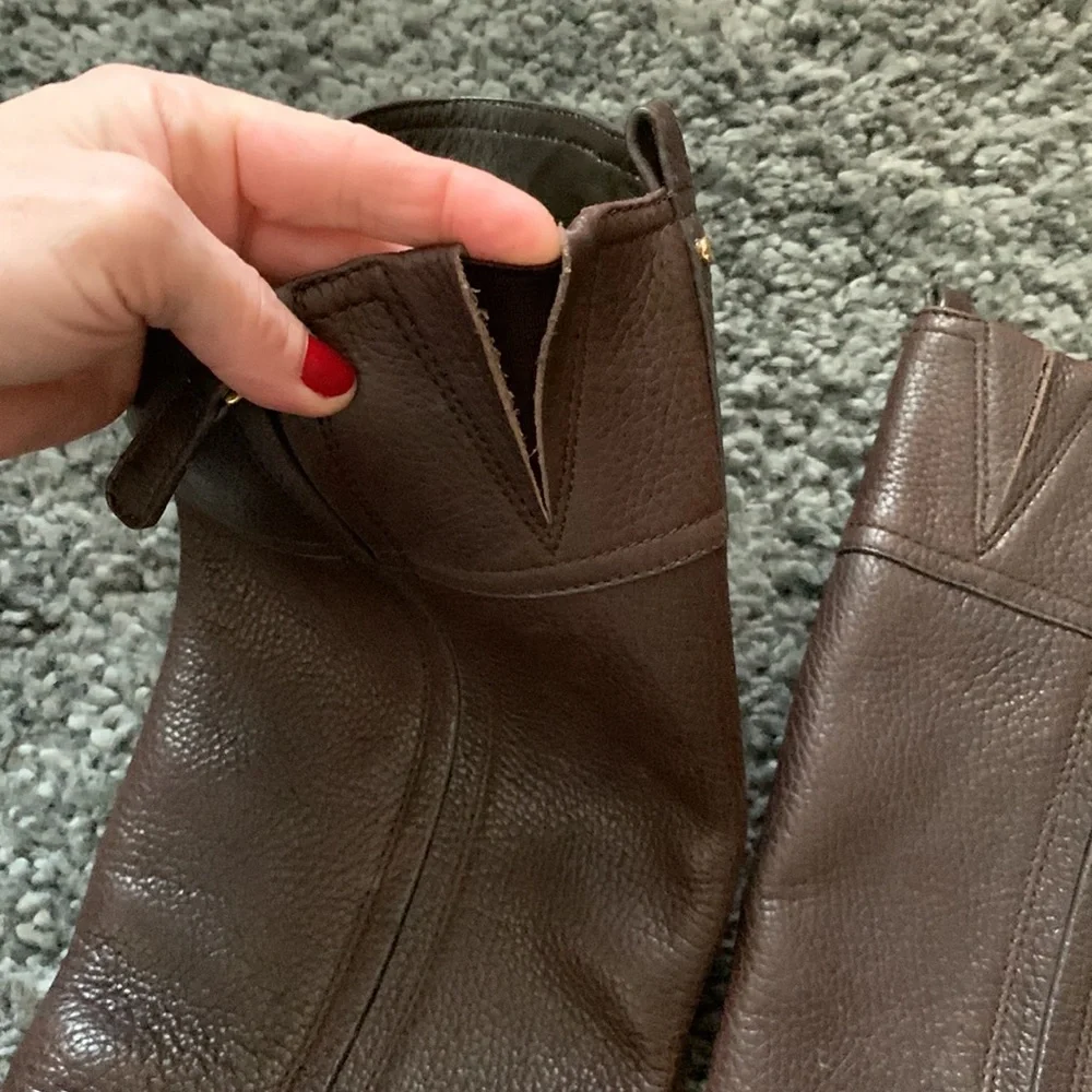 Tory Burch Logo Riding Boots - Picture 6 of 10